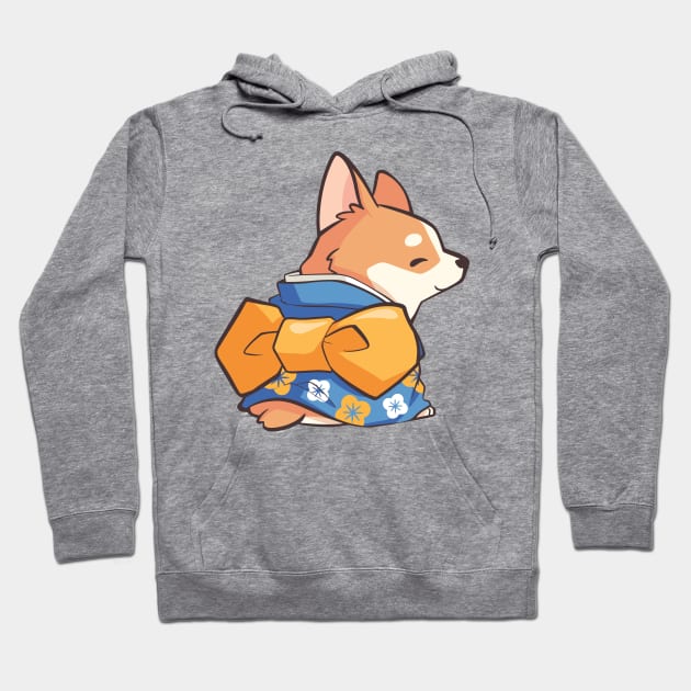 Kimono Corgi Hoodie by Bobblejot